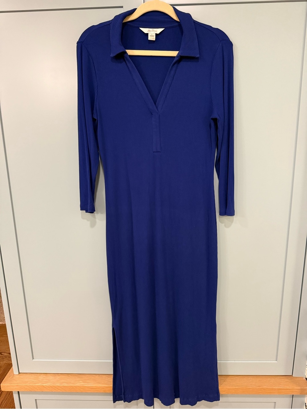 Lilly Pulitzer Cobalt Blue Ribbed Polo Maxi Dress